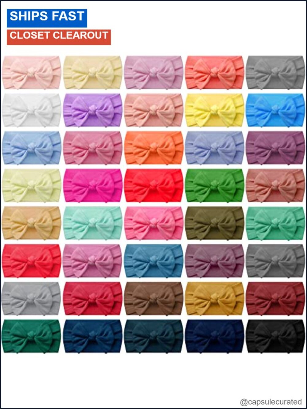 Nylon Knotted Bow Headbands for Baby Girls Stretch Hair Accessories